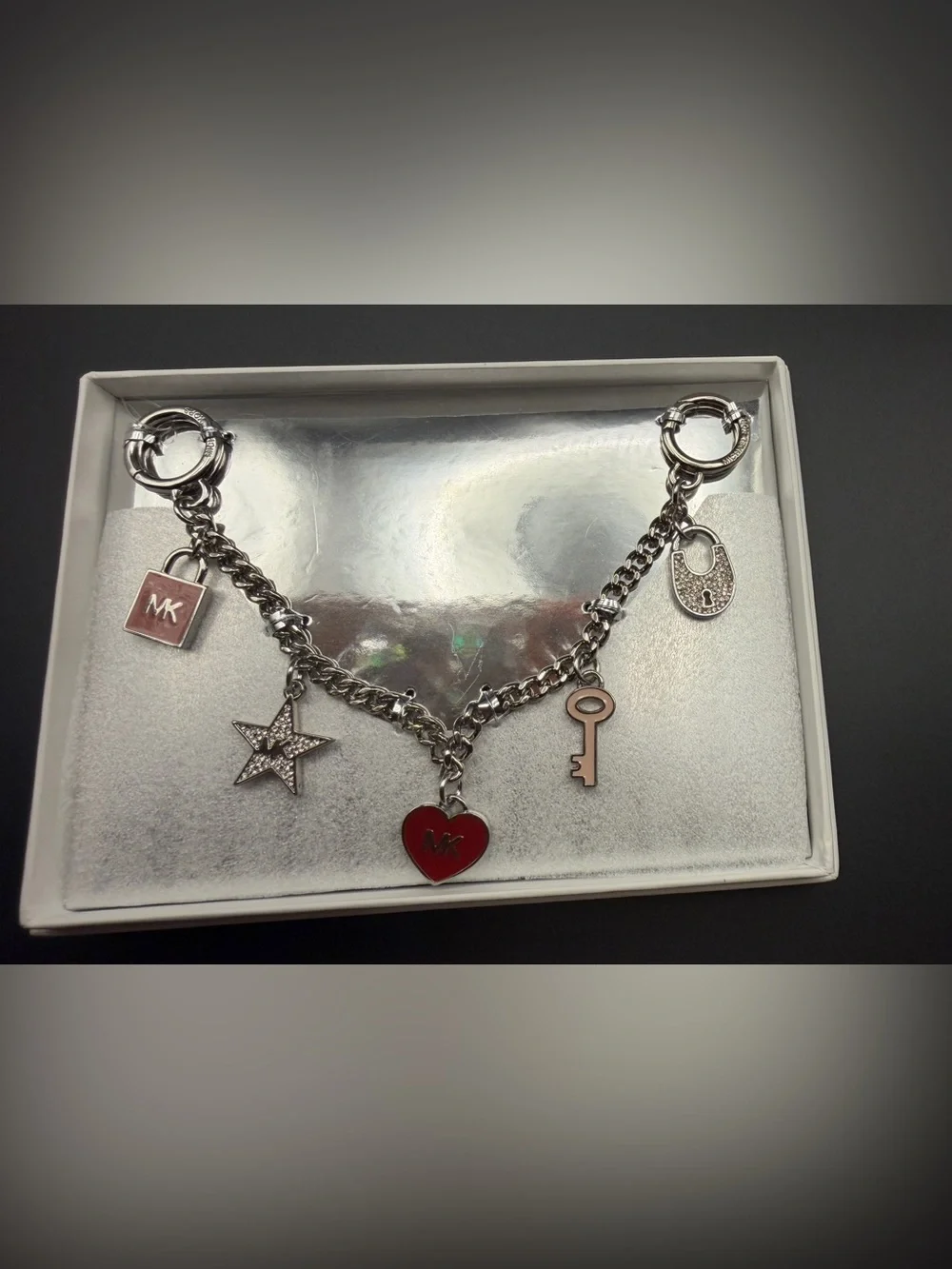 Michael Kors Silver-Tone Handbag Charm.